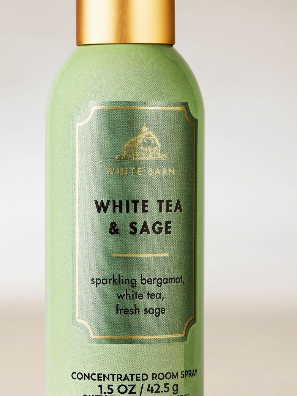 White Barn White Tea & Sage Room Spray - Light Green & Gold